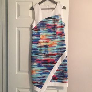 Rainbow asymmetrical cocktail dress